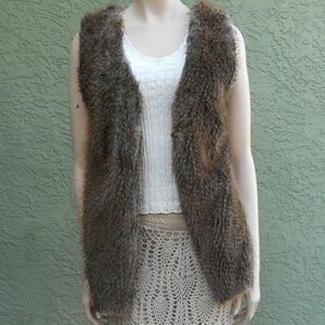 HANDMADE Faux Fur Brown Beautifully Soft Vest Size Medium